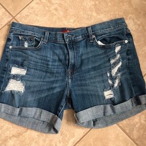 7 For All Mankind Distressed Jean Shorts